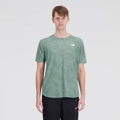 New Balance Men's Q Speed Jacquard ICEx Technology Short Sleeve - BlackToe Running#colour_dark-juniper