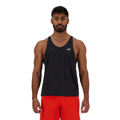 New Balance Men's Athletics Singlet Men's Top - BlackToe Running#colour_black