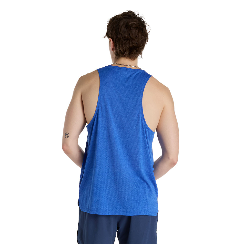 New Balance Men's Athletics Singlet Men's Top - BlackToe Running#colour_blue-gemstone-heather