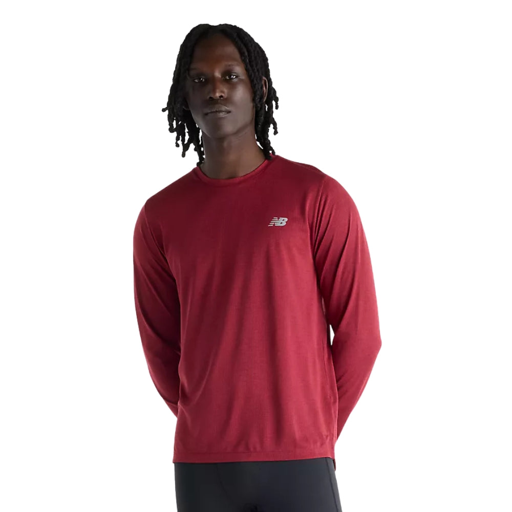 New Balance Men's Athletics Long Sleeve - BlackToe Running#colour_podium-red