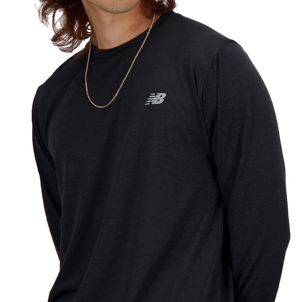 New Balance Men's Athletics Long Sleeve - BlackToe Running#colour_black