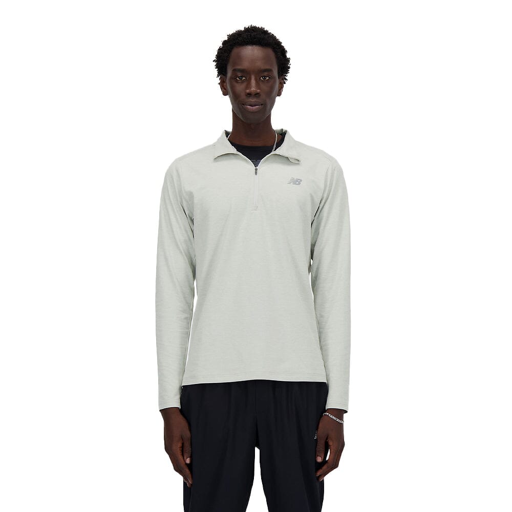 New Balance Men's Space Dye 1/4 Zip - BlackToe Running#colour_grey