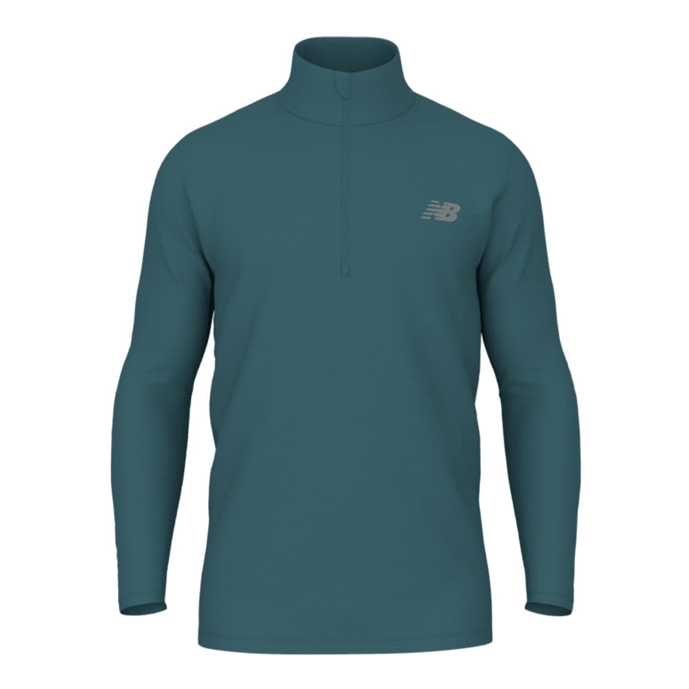 New Balance Men's Space Dye 1/4 Zip - BlackToe Running#colour_big-teal