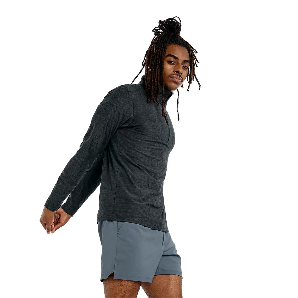 New Balance Men's Space Dye 1/4 Zip - BlackToe Running#colour_black