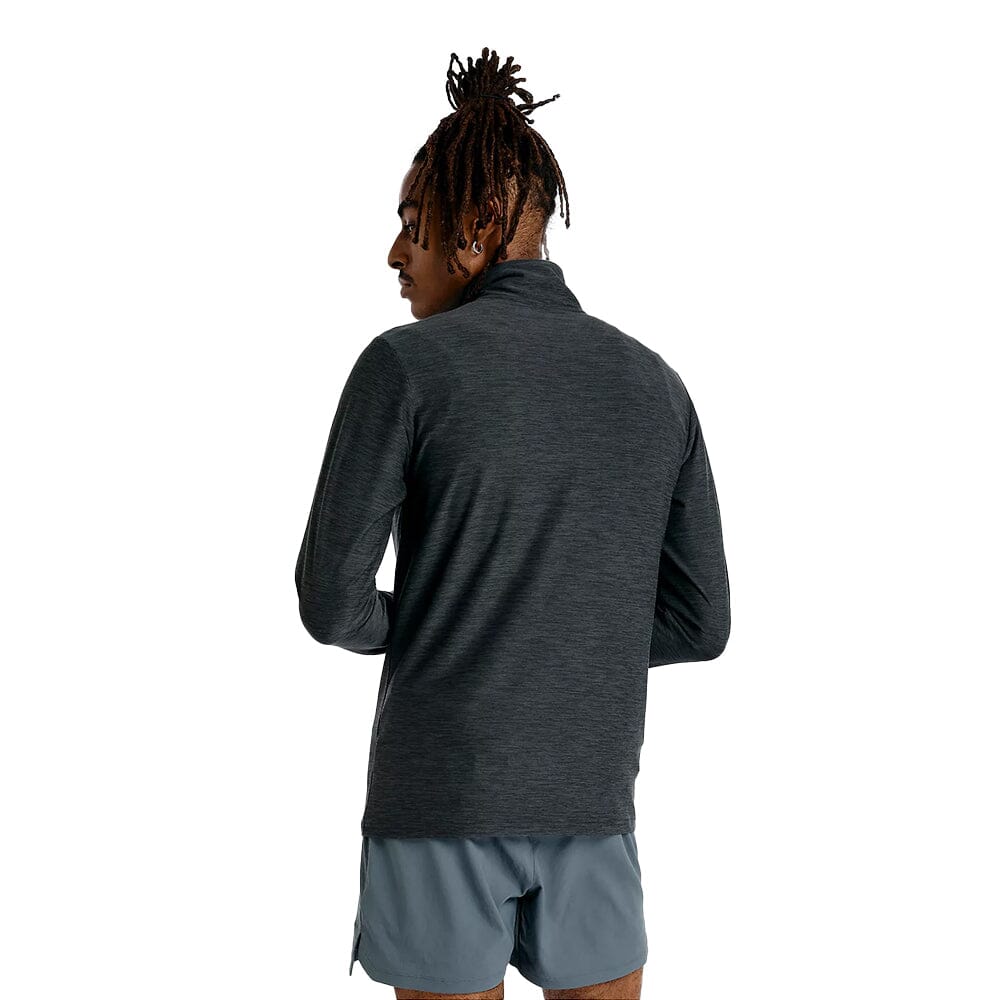 New Balance Men's Space Dye 1/4 Zip - BlackToe Running#colour_black