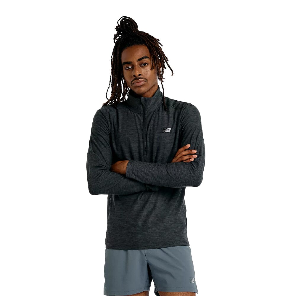 New Balance Men's Space Dye 1/4 Zip - BlackToe Running