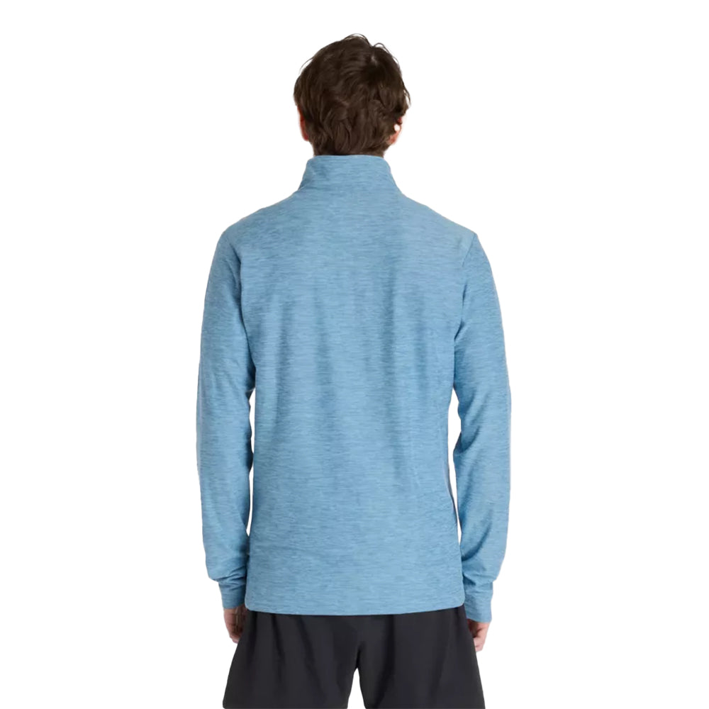New Balance Men's Space Dye 1/4 Zip - BlackToe Running#colour_shoreline-blue