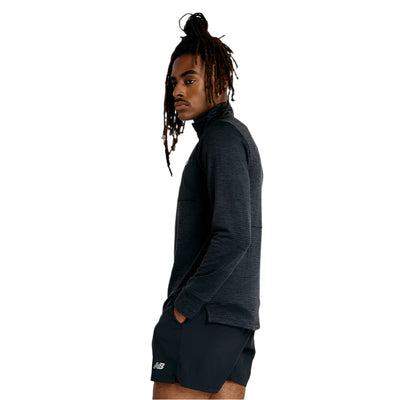 New Balance Men's Athletics Heat Grid 1/2 Zip - BlackToe Running#colour_black