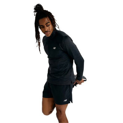 New Balance Men's Athletics Heat Grid 1/2 Zip - BlackToe Running#colour_black