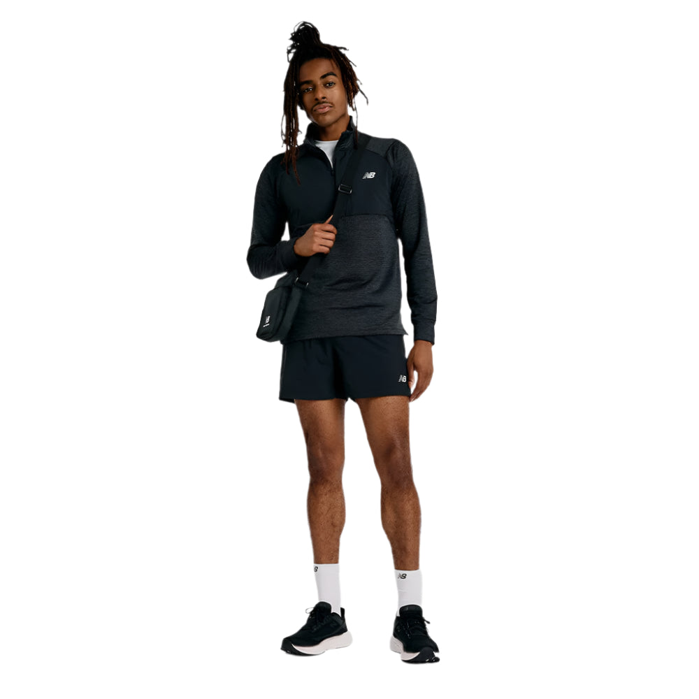 New Balance Men's Athletics Heat Grid 1/2 Zip - BlackToe Running#colour_black