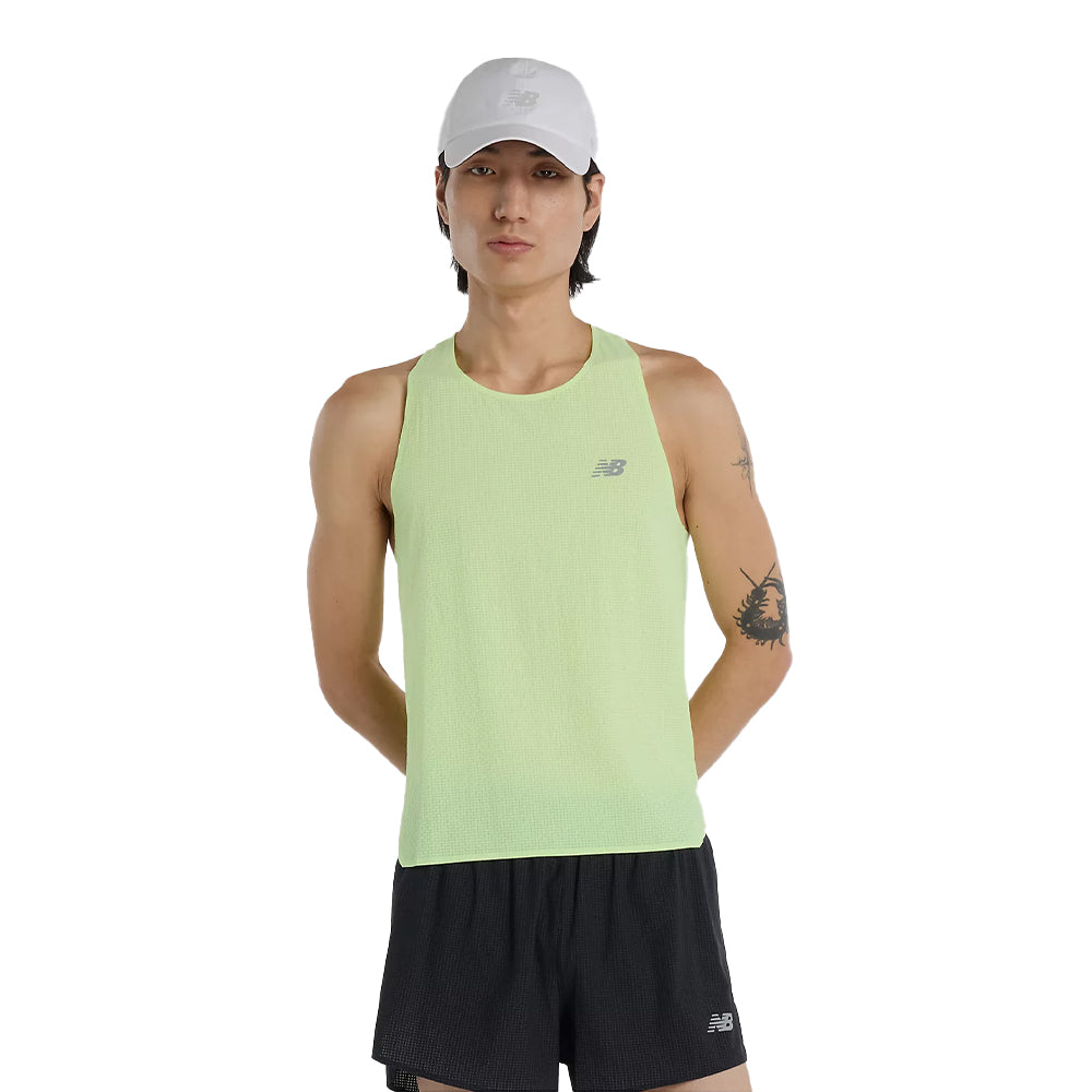 New Balance Men's Race Day Ultra Light Singlet - BlackToe Running#colour_afterglow