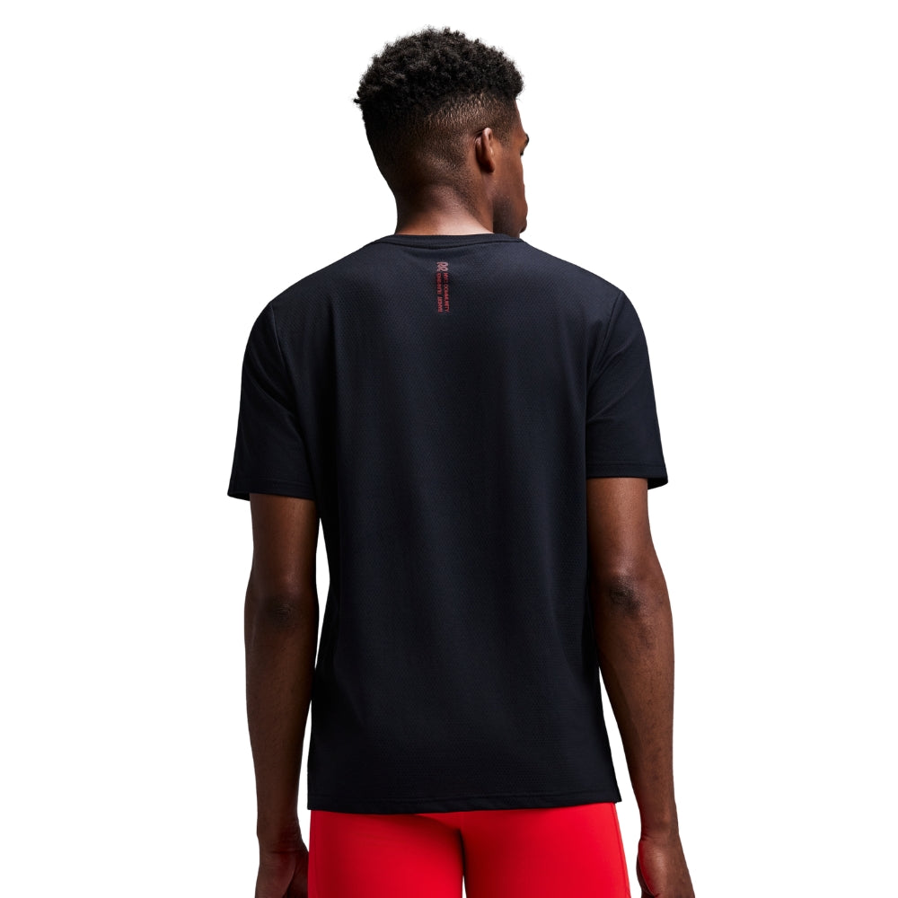Bandit Running Men's Micromesh™ Short Sleeve Run Tee - BlackToe Running#colour_black