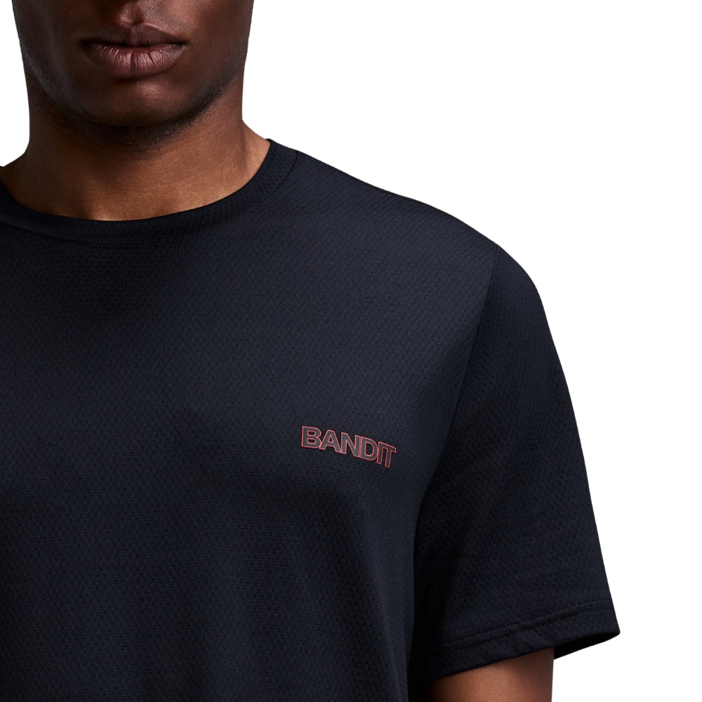 Bandit Running Men's Micromesh™ Short Sleeve Run Tee - BlackToe Running#colour_black