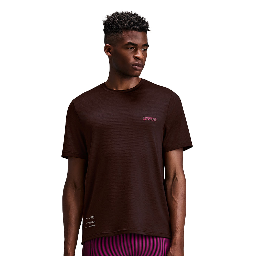 Bandit Running Men's Micromesh™ Short Sleeve Run Tee - BlackToe Running#colour_espresso