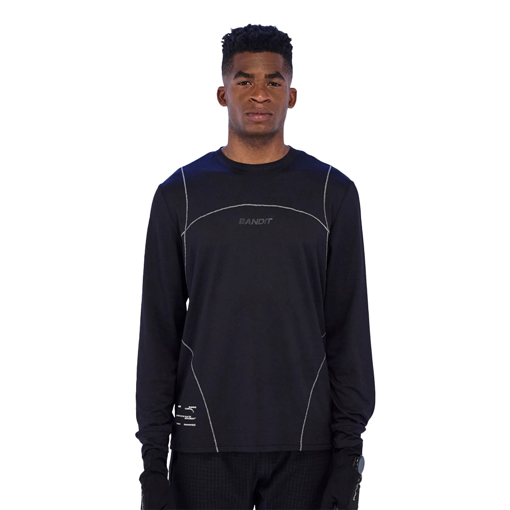 Bandit Running Men's Micromesh™ Reflecto Stitch™ Long Sleeve Tee - BlackToe Running