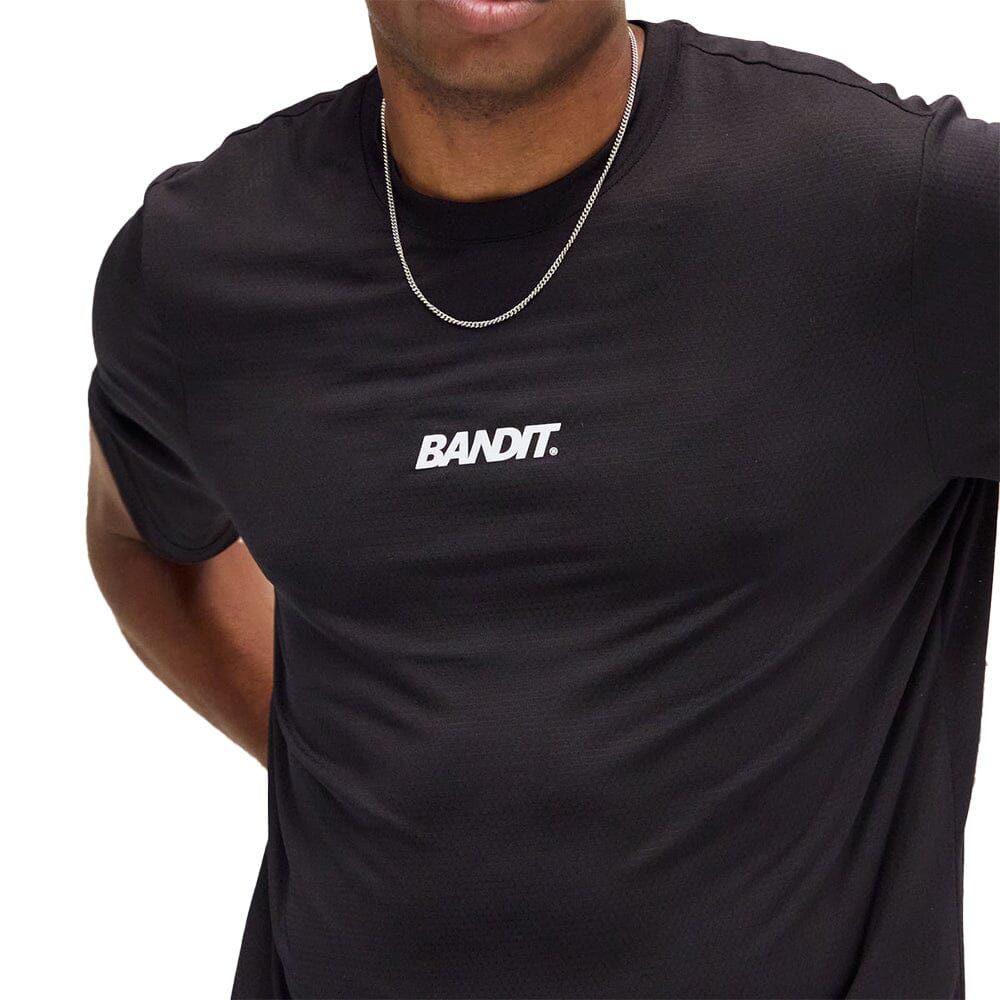 Bandit Running Men's Micromesh™ Run Tee - BlackToe Running#colour_black