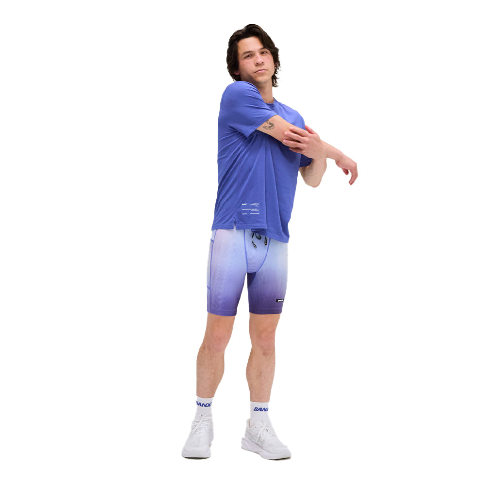 Bandit Running Men's Micromesh™ Run Tee - BlackToe Running#colour_deep-peri-blue