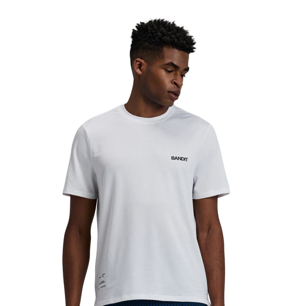 Bandit Running Men's Micromesh™ Run Tee - BlackToe Running#colour_white