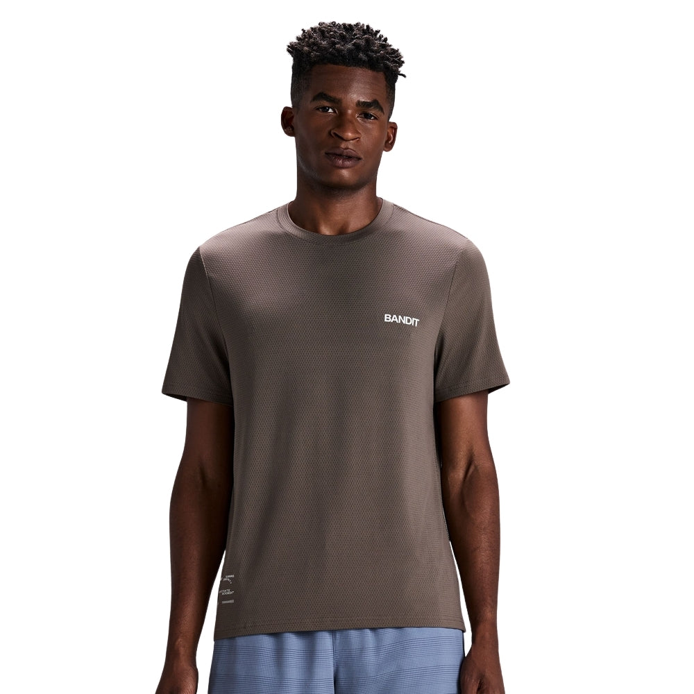 Bandit Running Men's Micromesh™ Run Tee - BlackToe Running#colour_cocoa