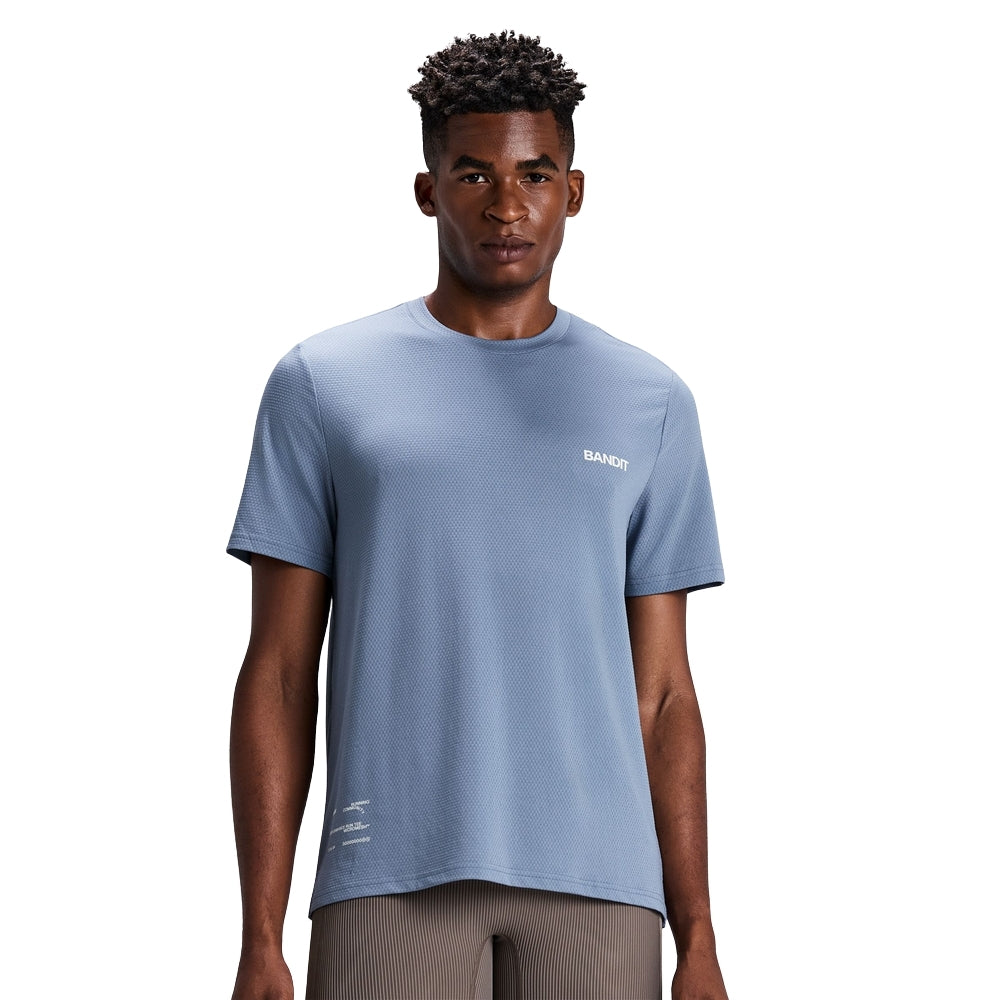 Bandit Running Men's Micromesh™ Run Tee - BlackToe Running#colour_steel-horizon