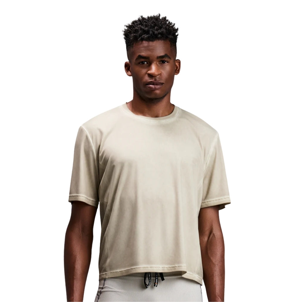 Bandit Running Men's FrioSoft Perforated Box Tee - BlackToe Running#colour_plaster