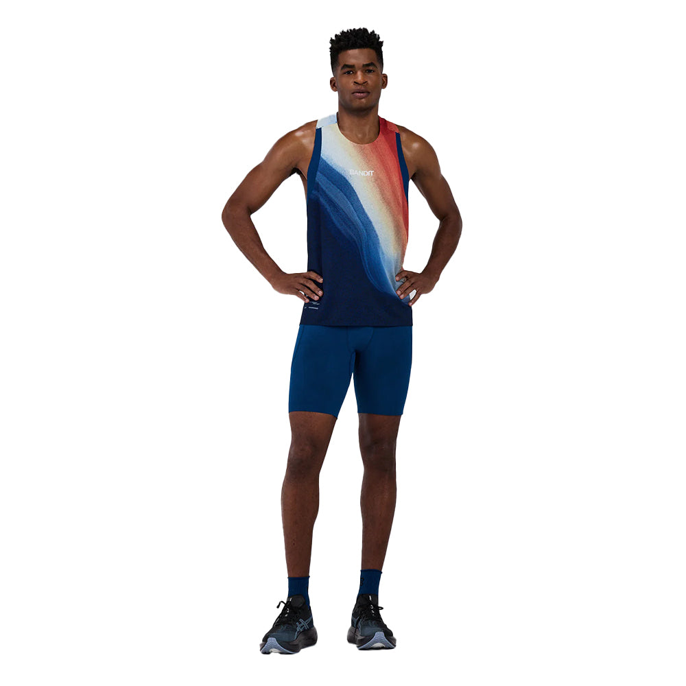 Bandit Running Men's Specter Race Singlet - BlackToe Running#colour_thermal-field-rusted-apricot