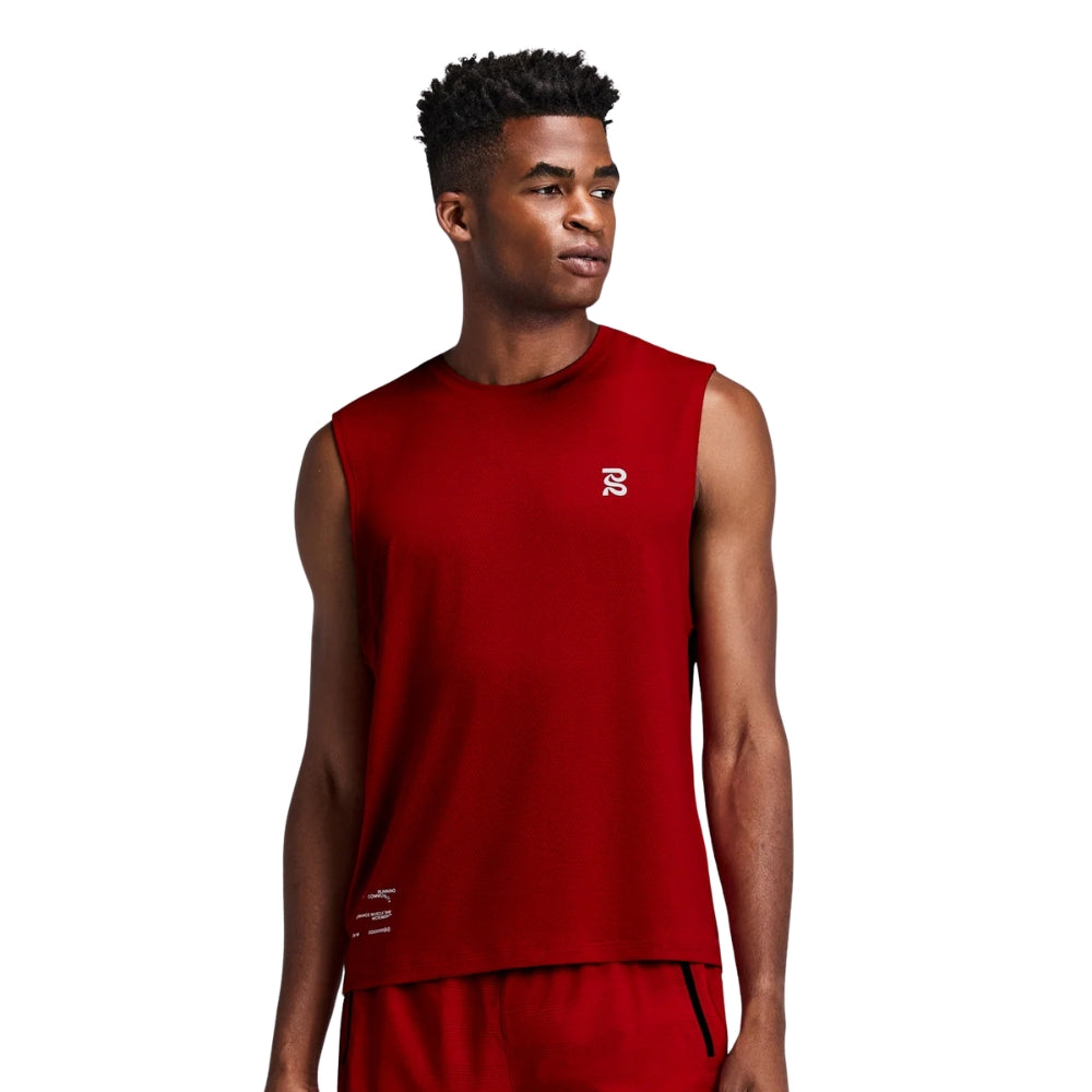 Bandit Running Men's Micromesh Run Tank - BlackToe Running#colour_oxide-red