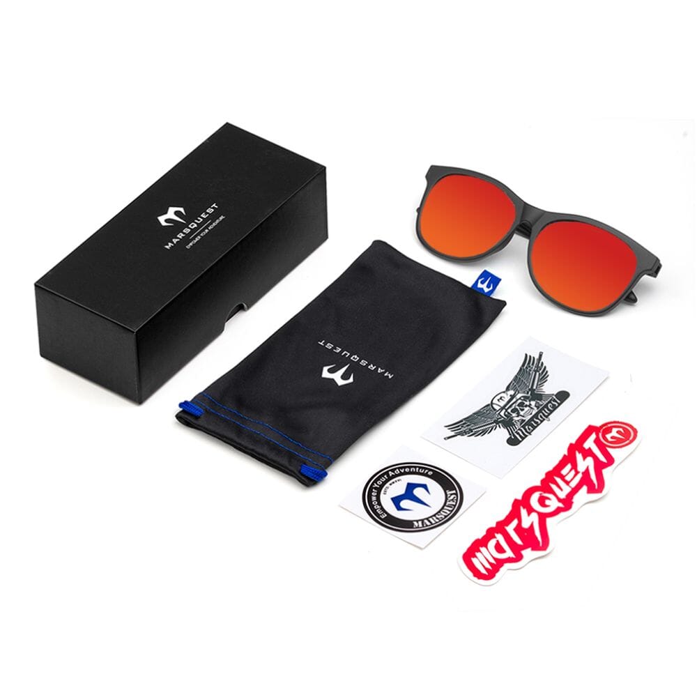 Marsquest Momentum Sunglasses - Carbon Black & Neon Red - BlackToe Running