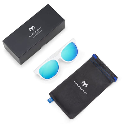 Marsquest Momentum Sunglasses - White & Blue - BlackToe Running