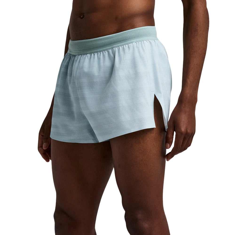 Bandit Running Men's CoolGrid™ 3" Split Short - BlackToe Running#colour_uneven-horizontal-gradient-lagoon-mist