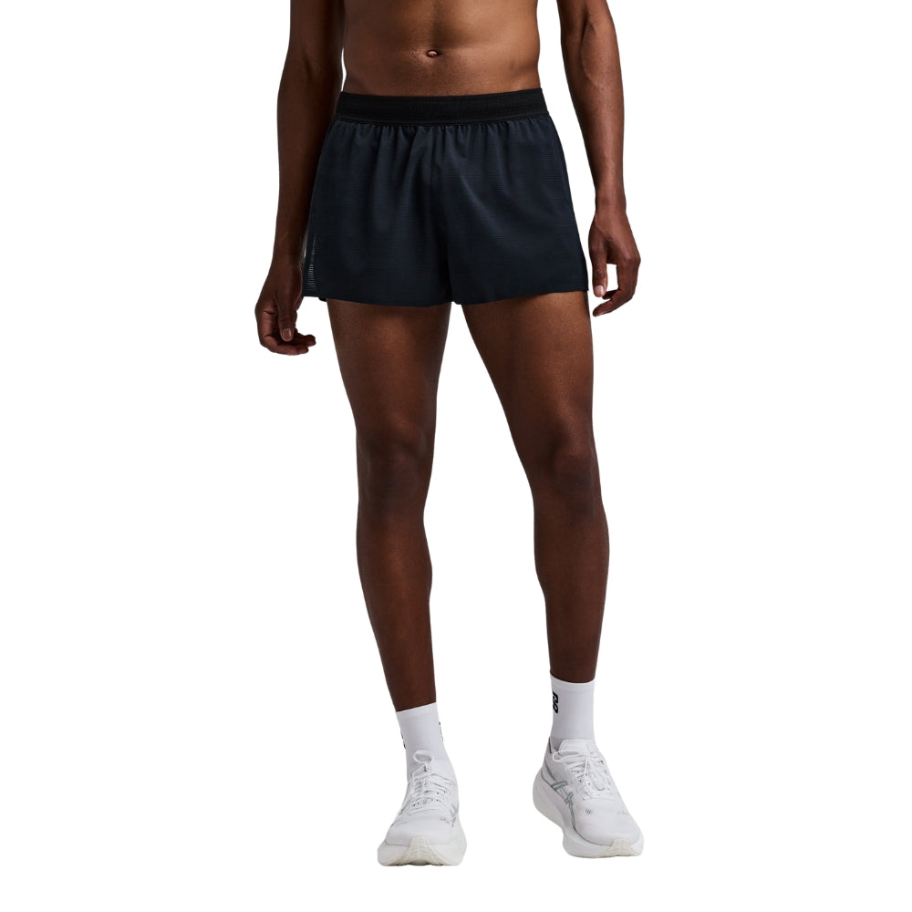 Bandit Running Men's CoolGrid™ 3" Split Short - BlackToe Running#colour_black