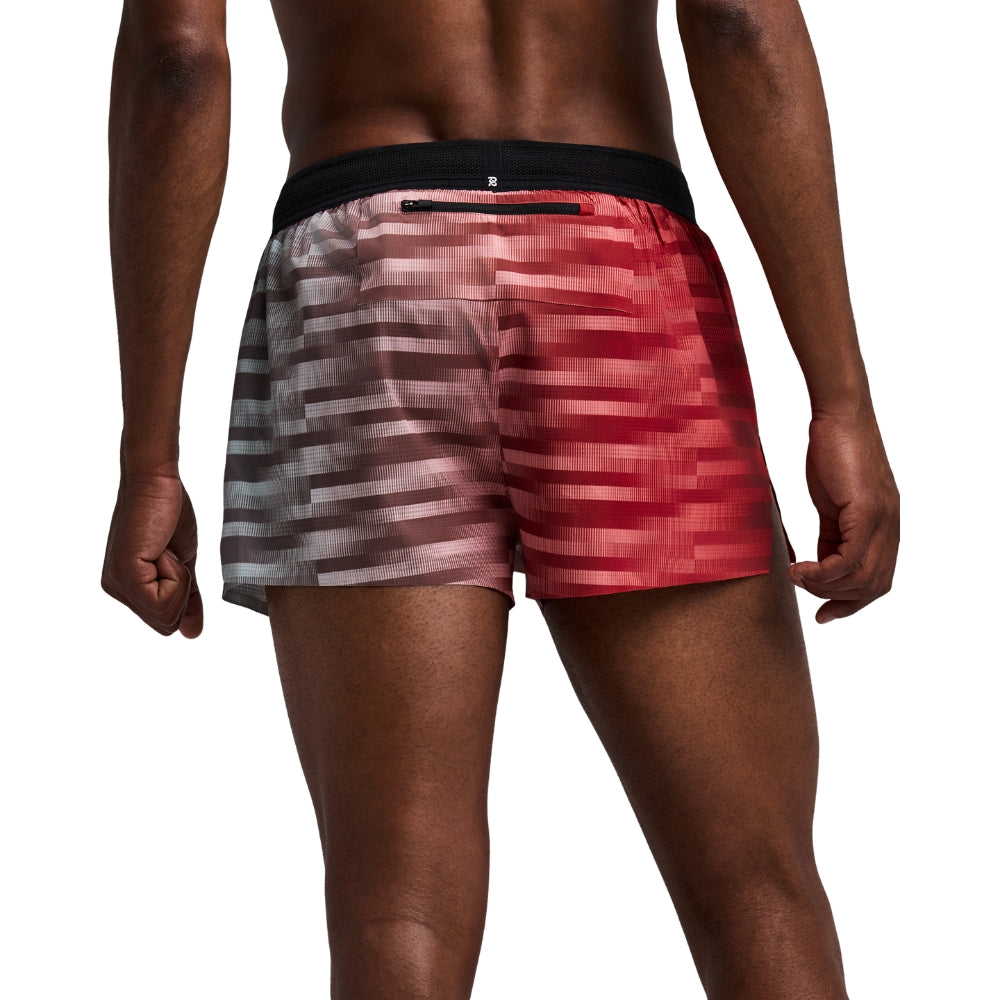 Bandit Running Men's CoolGrid™ 3" Split Short - BlackToe Running#colour_uneven-horizontal-gradient-poppy-multi