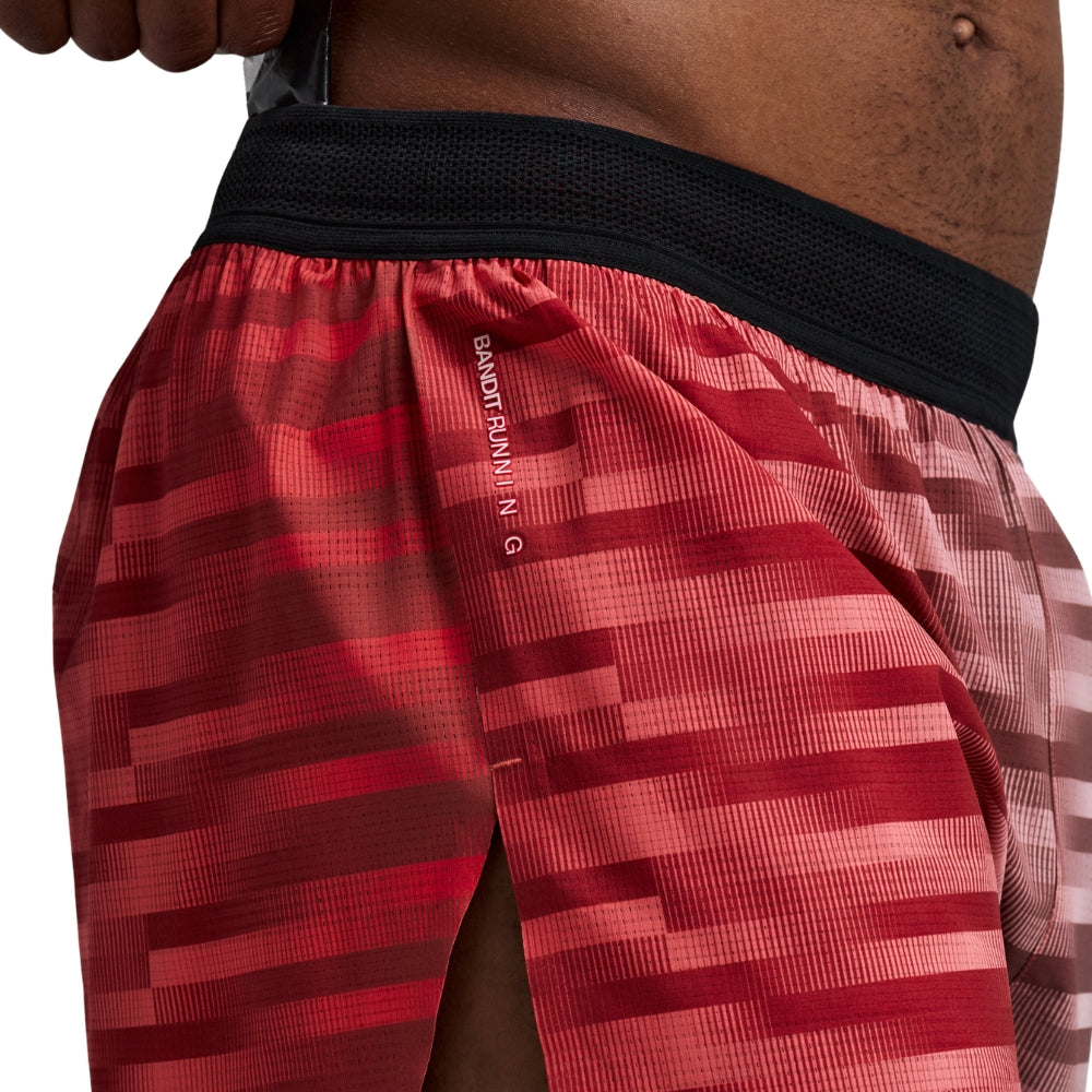 Bandit Running Men's CoolGrid™ 3" Split Short - BlackToe Running#colour_uneven-horizontal-gradient-poppy-multi
