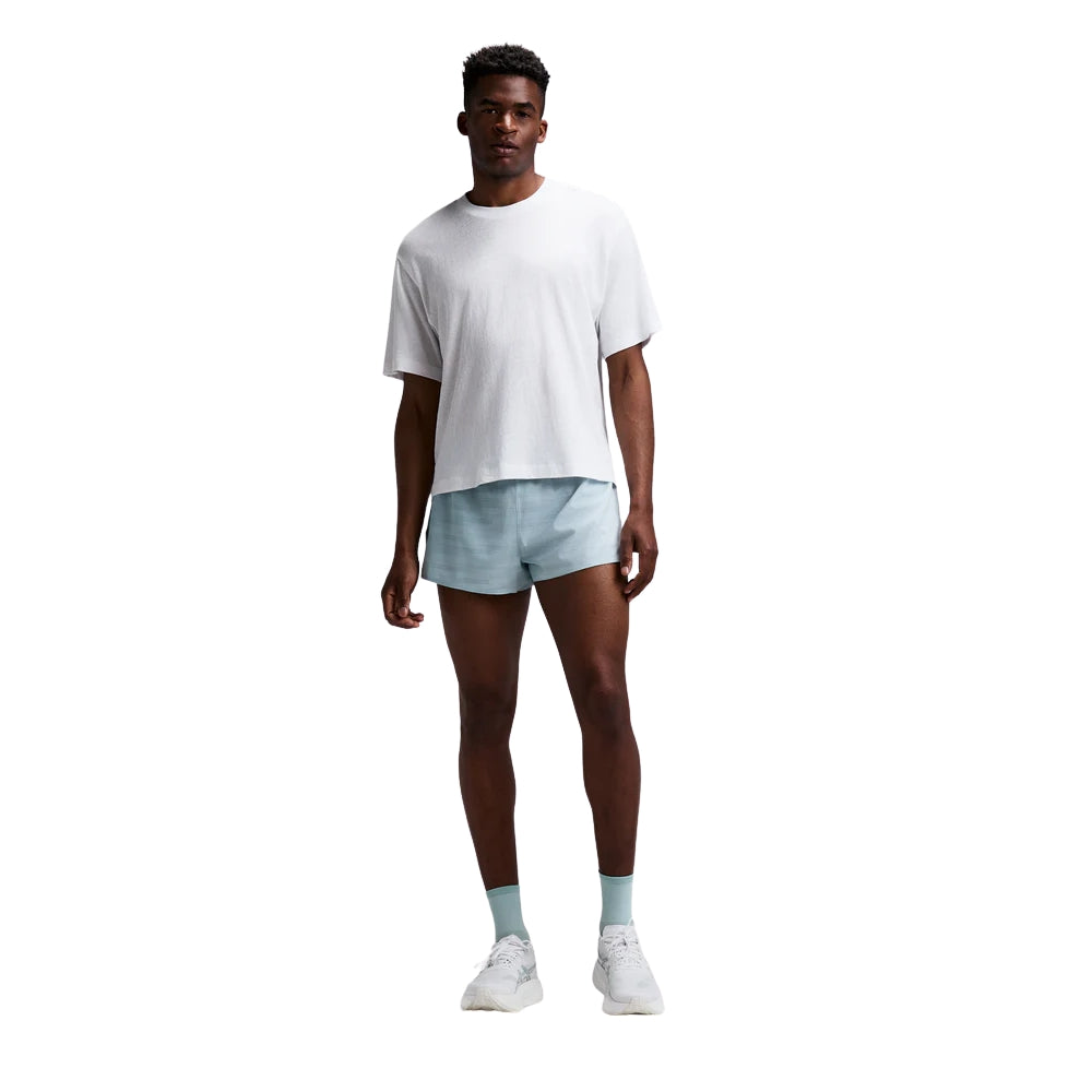 Bandit Running Men's CoolGrid™ 3" Split Short - BlackToe Running#colour_uneven-horizontal-gradient-lagoon-mist