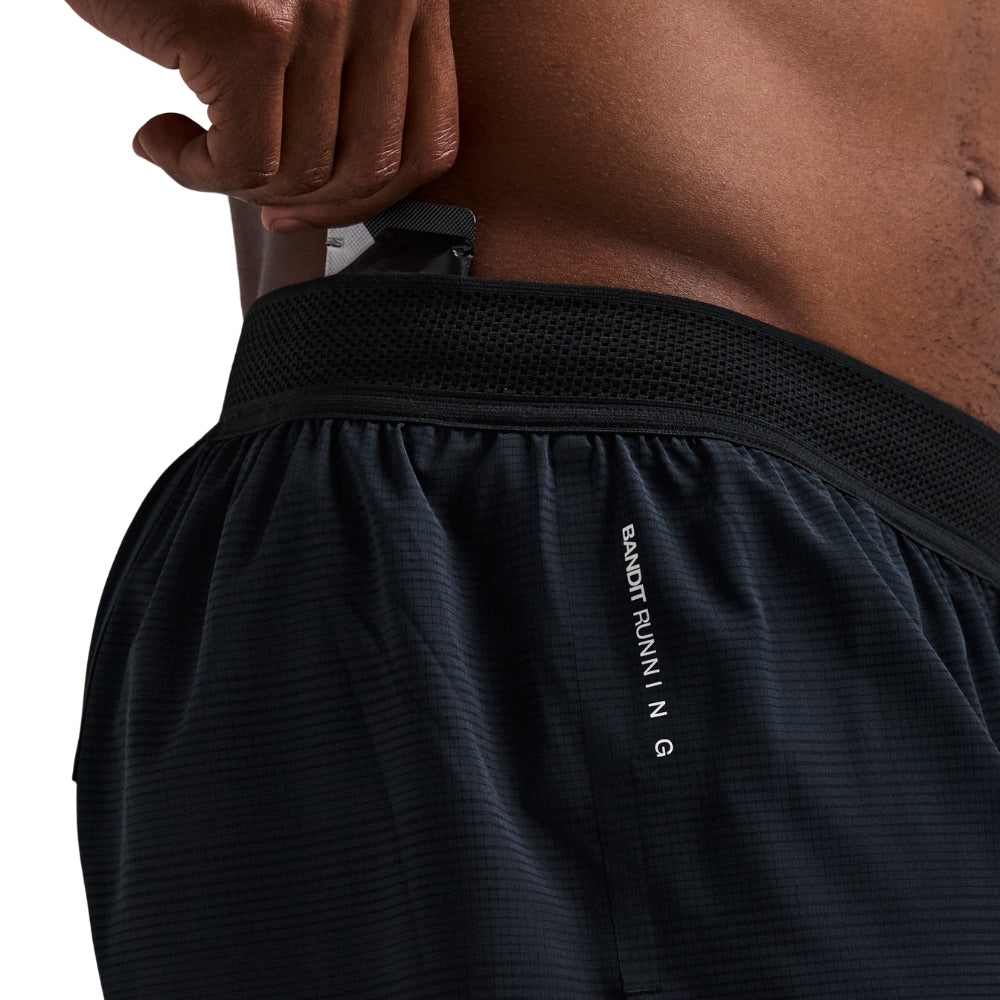 Bandit Running Men's CoolGrid™ 3" Split Short - BlackToe Running#colour_black