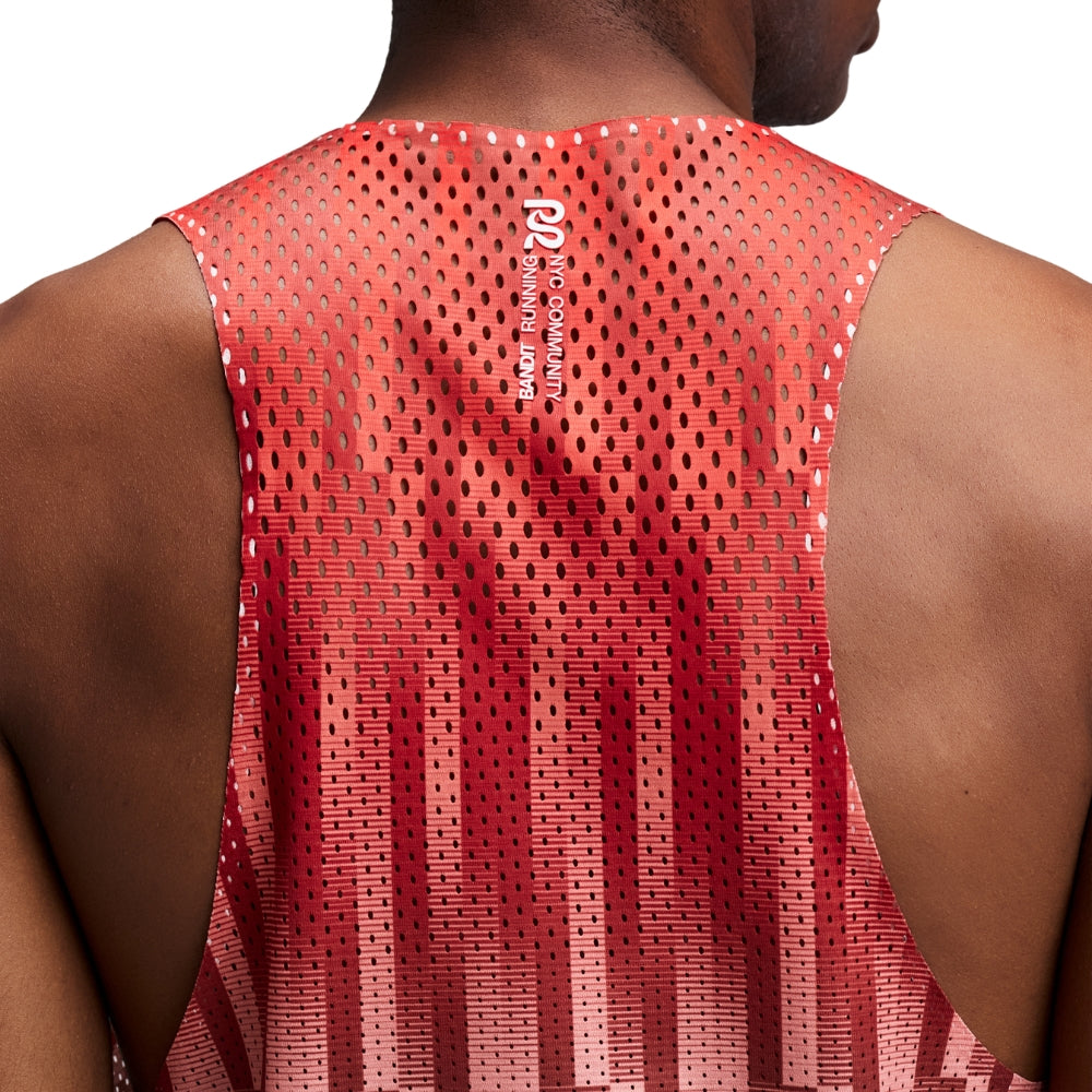 Bandit Running Men's Shredder™ Shorty Race Singlet - BlackToe Running#colour_unveven-gradient-poppy