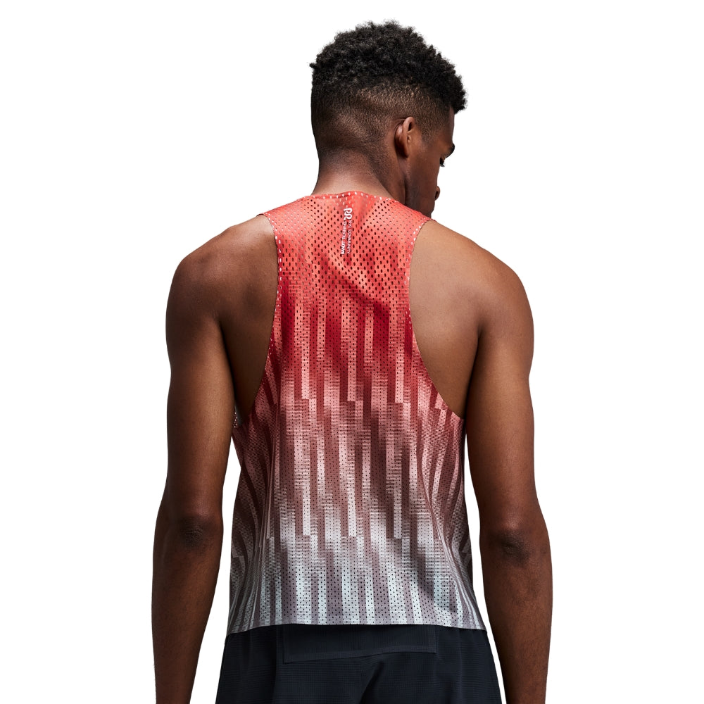 Bandit Running Men's Shredder™ Shorty Race Singlet - BlackToe Running#colour_unveven-gradient-poppy