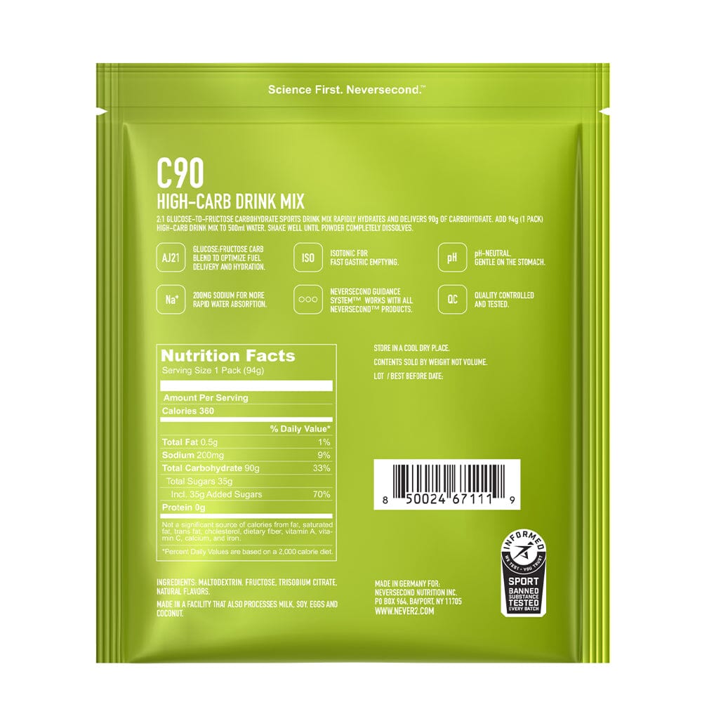 Neversecond C90 High Carb Drink Mix - BlackToe Running#flavour_citrus