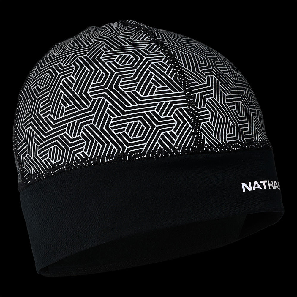 Nathan Hypernight Reflective Beanie 2 - BlackToe Running#colour_black