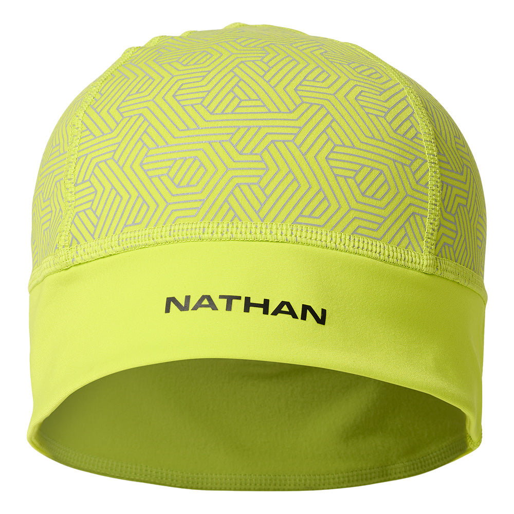 Nathan Hypernight Reflective Beanie 2 - BlackToe Running#colour_yellow