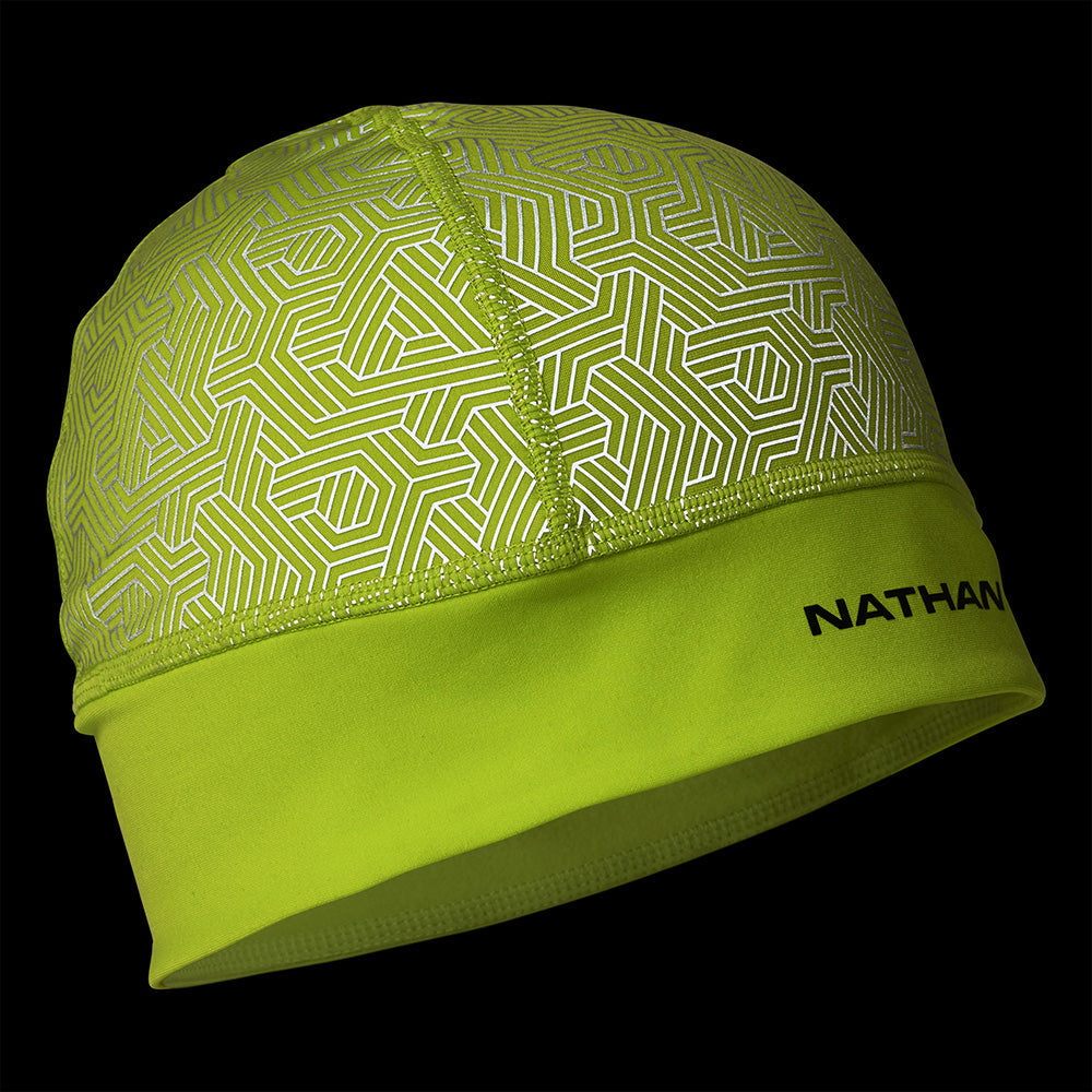 Nathan Hypernight Reflective Beanie 2 - BlackToe Running#colour_yellow