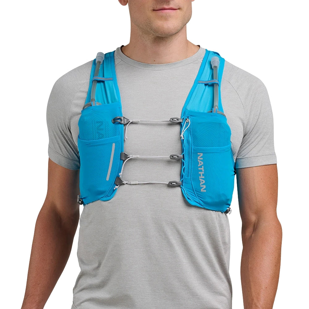Nathan Pinnacle Pro 6 Liter Hydration Race Vest - BlackToe Running#colour_electric-blue-reflective-silver