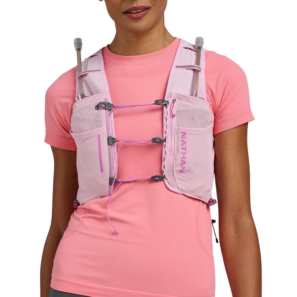 Nathan Women's Pinnacle Pro 6 Liter Hydration Race Vest - BlackToe Running#colour_light-pink-fuchsia