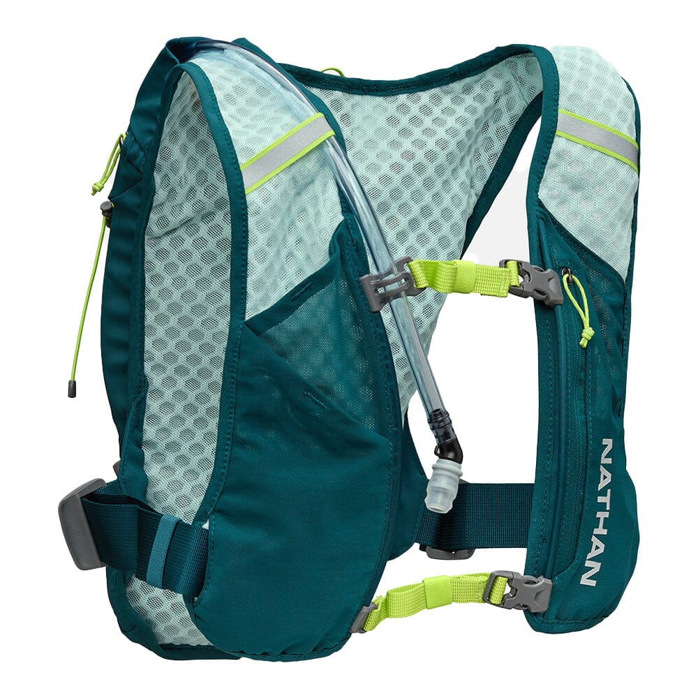 Nathan QuickStart 3.0 4 Liter Hydration Pack - BlackToe Running#colour_deep-teal-reflective-silver