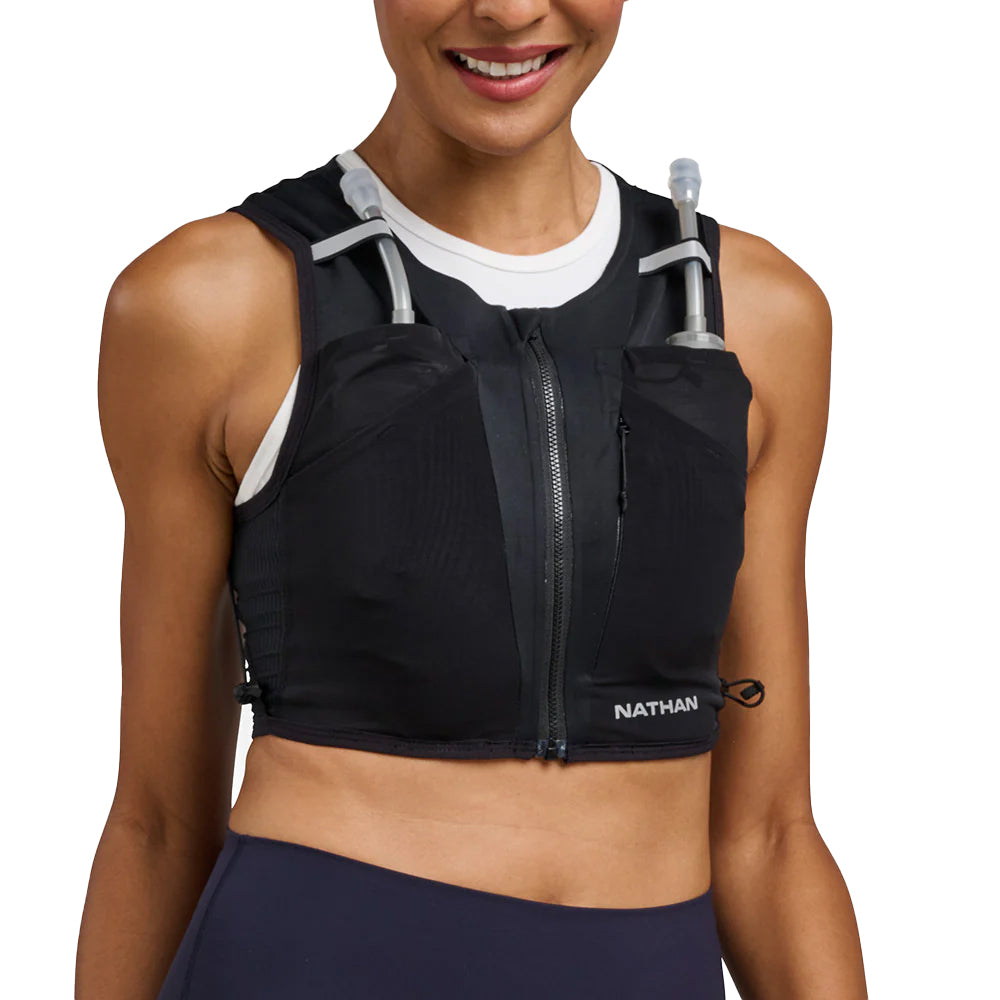 Nathan Women's AeroZip 1 Liter Hydration Vest - BlackToe Running