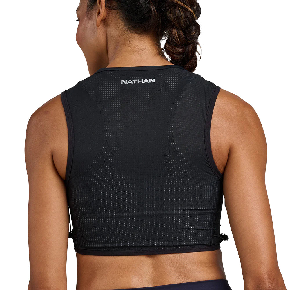 Nathan Women's AeroZip 1 Liter Hydration Vest - BlackToe Running#colour_black-reflective-silver