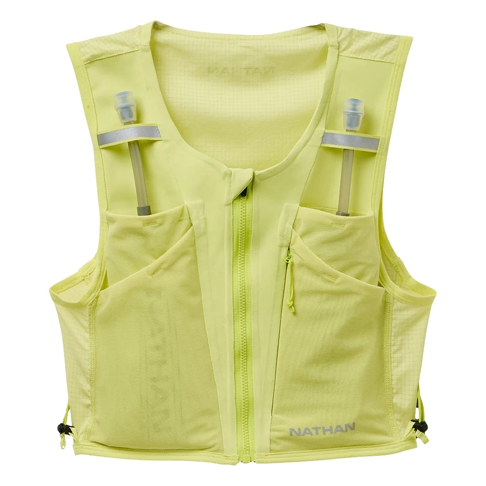 Nathan Women's AeroZip 1 Liter Hydration Vest - BlackToe Running#colour_light-lime-reflective-silver