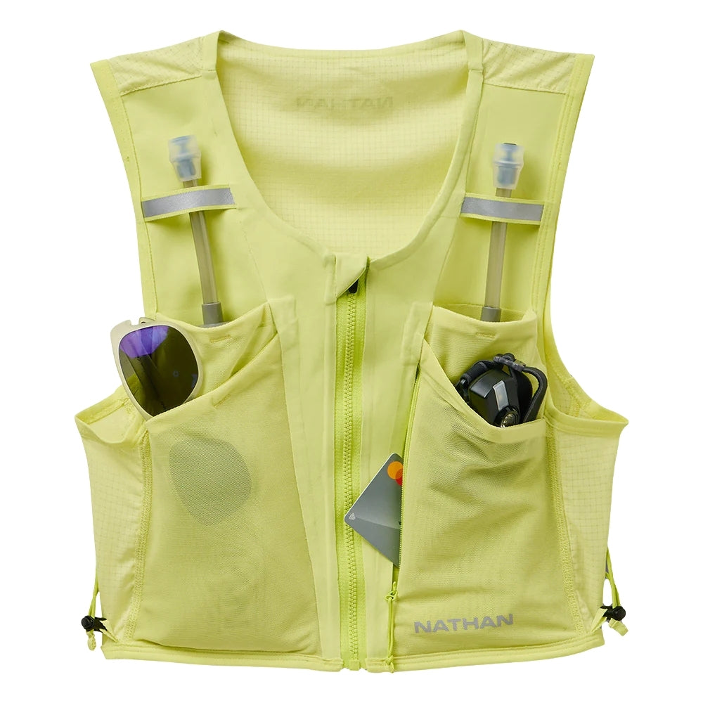 Nathan Women's AeroZip 1 Liter Hydration Vest - BlackToe Running#colour_light-lime-reflective-silver