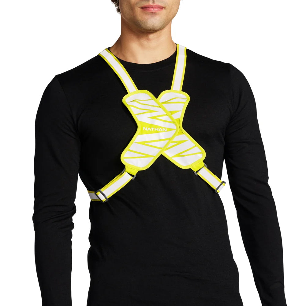 Nathan HexLite Reflective Safety Vest - BlackToe Running#colour_safety-yellow