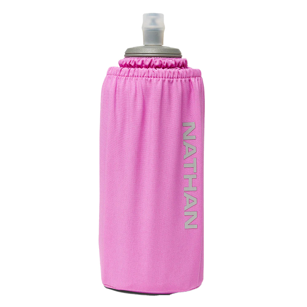 Nathan Pinnacle Soft Flask Insulated Handheld 18oz - BlackToe Running#colour_fuchsia-reflective-silver